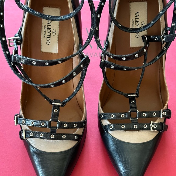 Authentic Valentino High Heels Pumps Black Leather - Picture 4 of 11